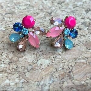 J.Crew Multicolor Crystal Cluster Earrings